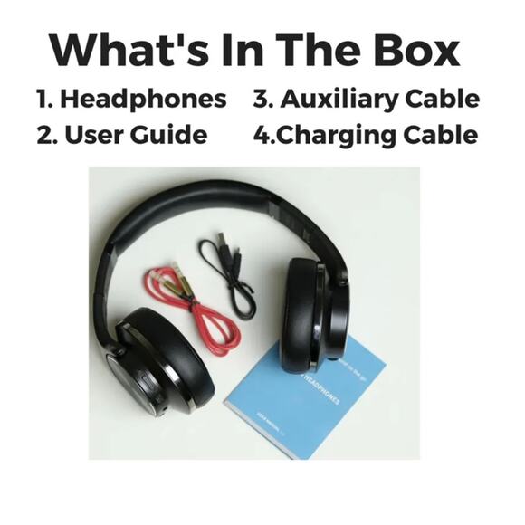 NEW Headphones - Black / Gray Wireless Premium Bluetooth - Noise Cancelling - Picture 10 of 12